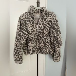 Z Supply Animal Print Quarter Zip
